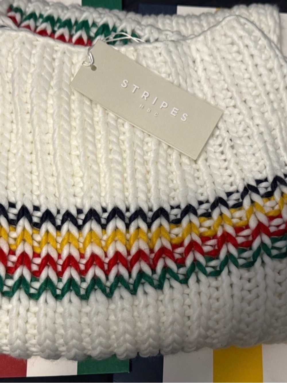 Hudson's Bay Company HBC Stripes Hand Knit Scarf NWT